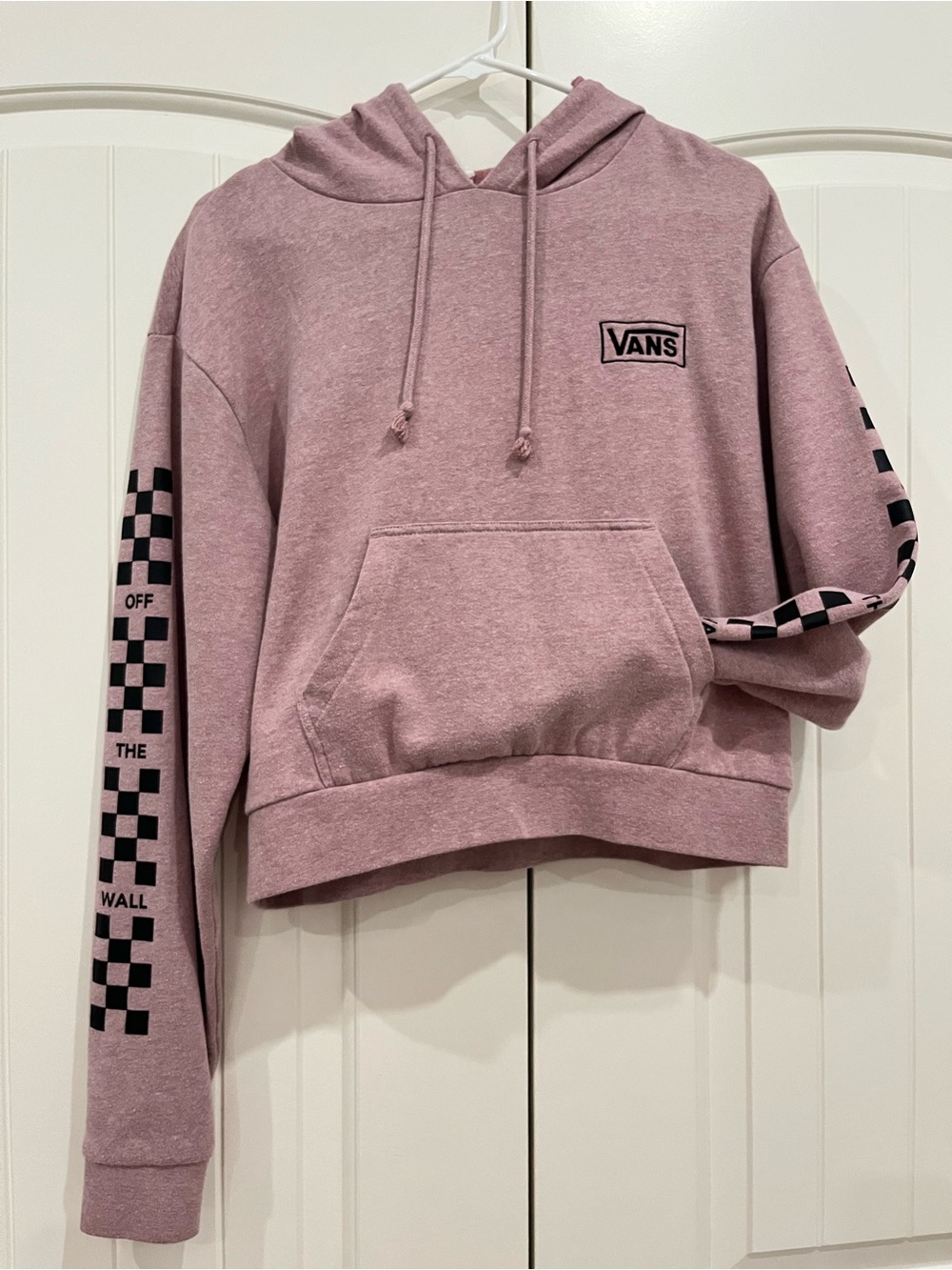 Vans Mauve Checkerboard Crop Pullover Hoodie